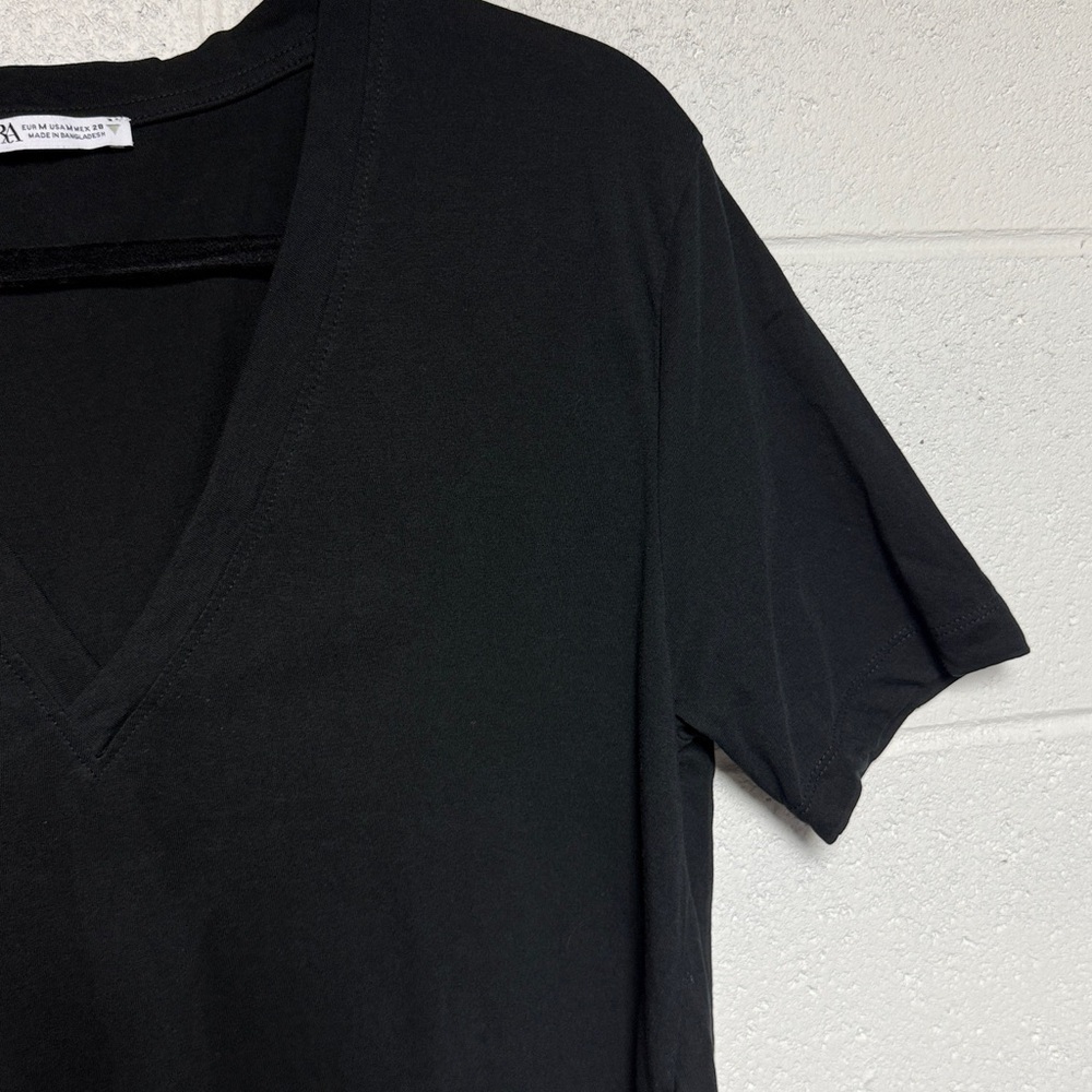 Zara Black Deep V-neck Top - Picture 4 of 5
